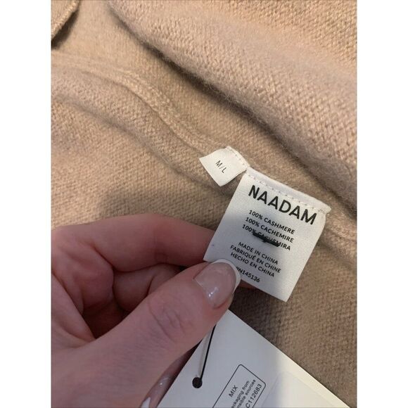 Naadam Authentic Solid Mauve Pink 100% Cashmere Cardigan Sweater Medium Large - Picture 6 of 7